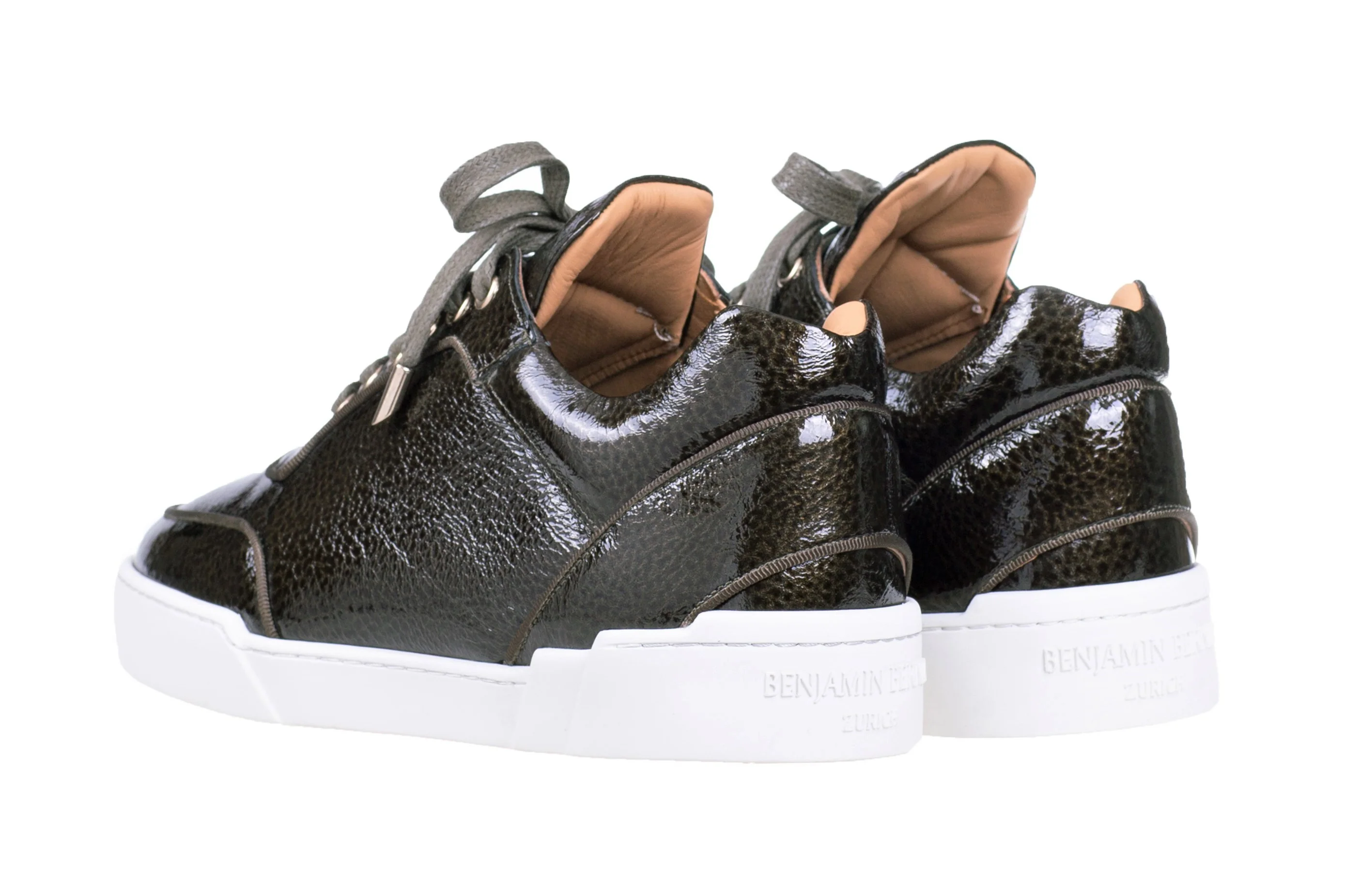 Low-Top DARK OLIVE WASHED PATENT CALFSKIN - Image 3