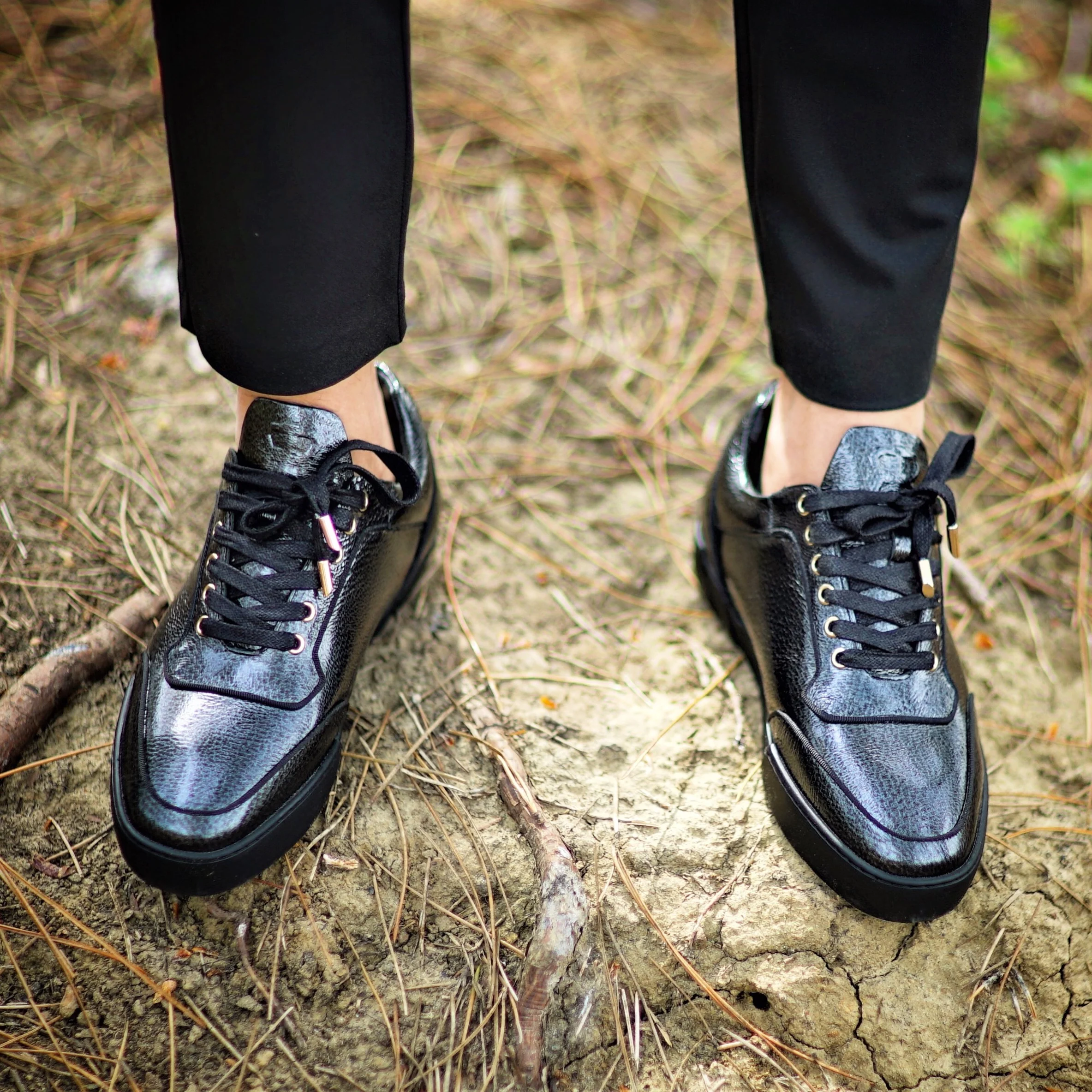 Low-Top IRON GREY WASHED PATENT CALFSKIN - Image 5