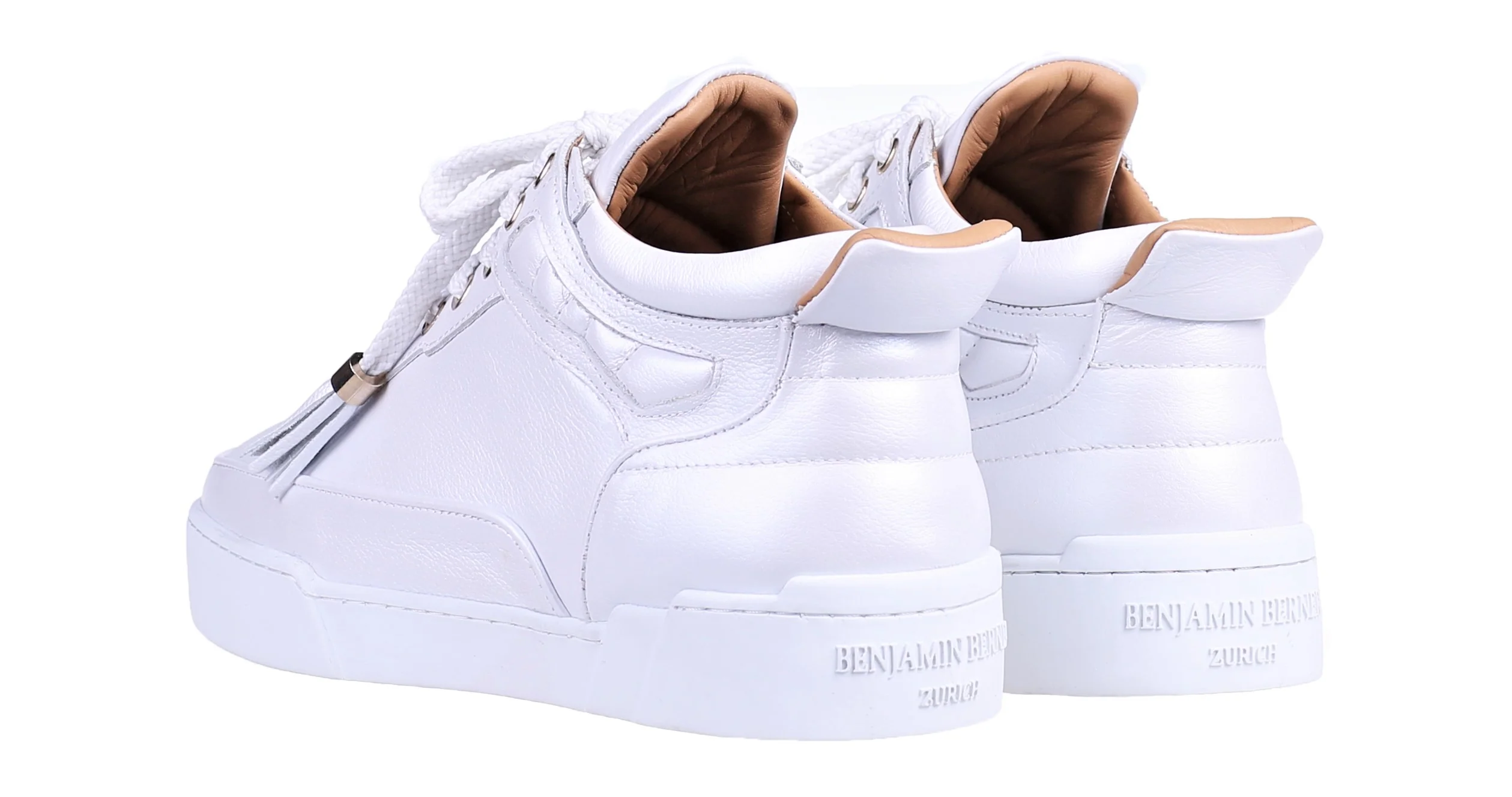 Women's Mid-Top White Silk Finish Nappa - Image 3