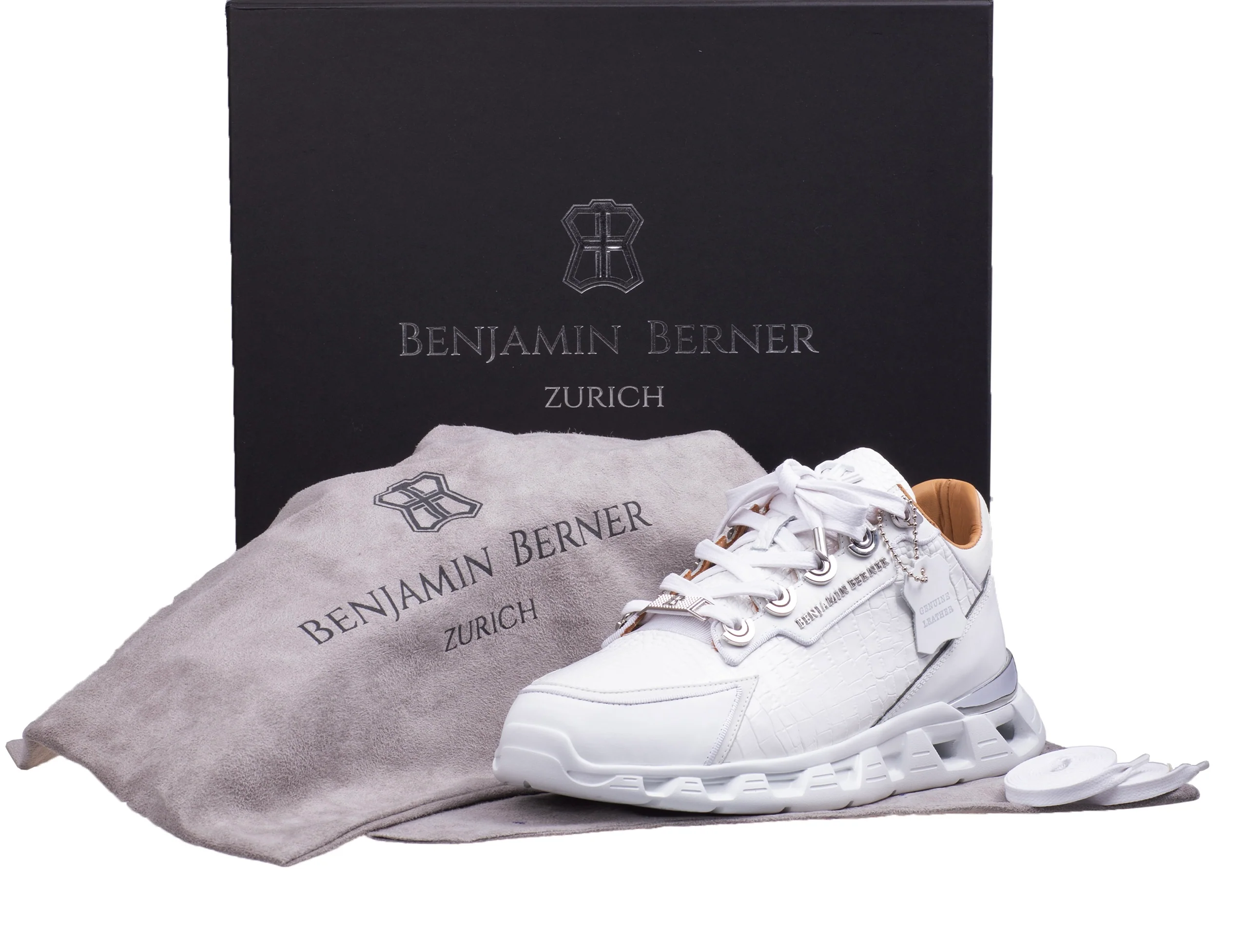 BNJ RAZOR HIGH TECH RUNNER ALL WHITE ALLIGATOR EFFECT - Image 3