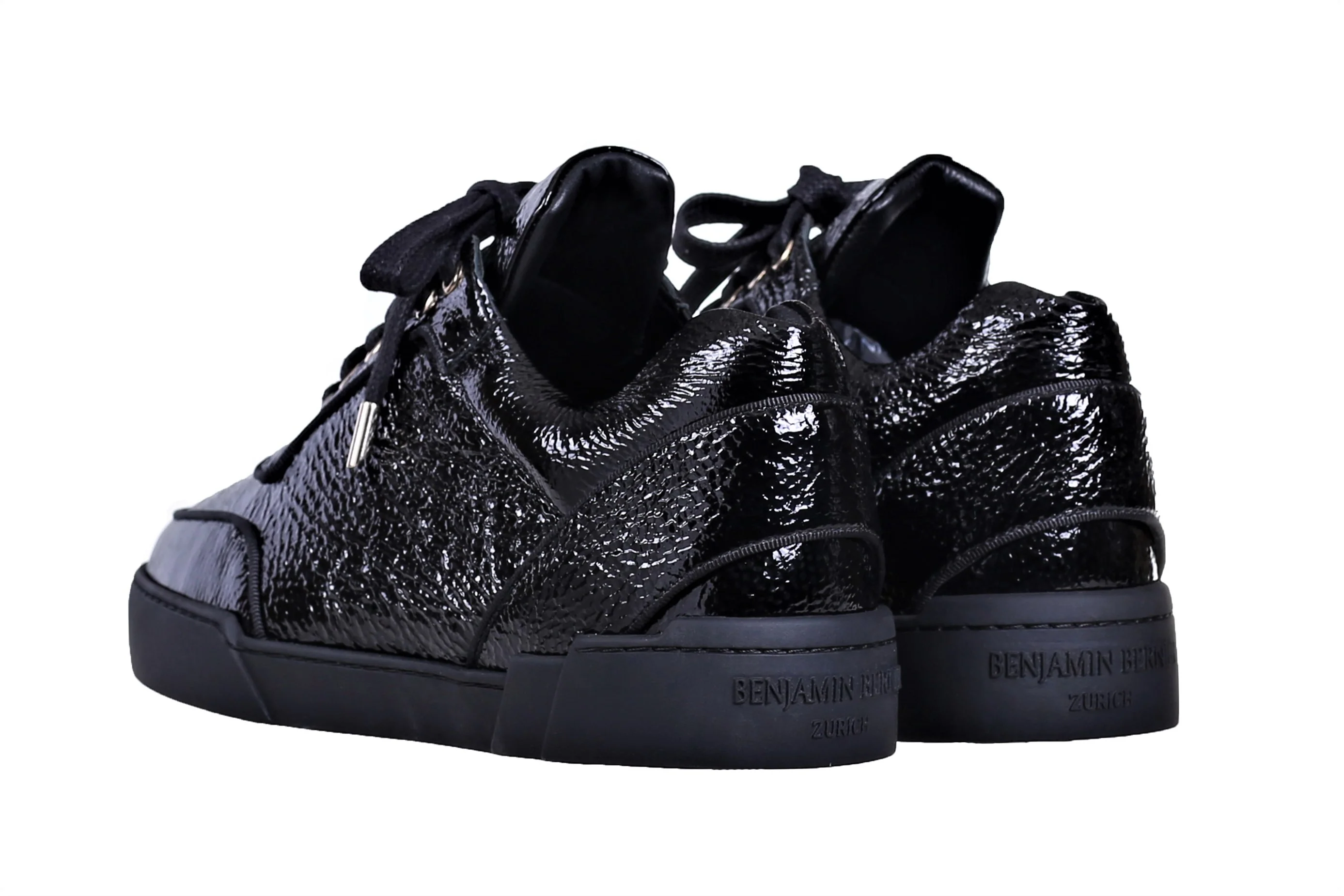 Low-Top ALL BLACK WASHED PATENT CALFSKIN - Image 3