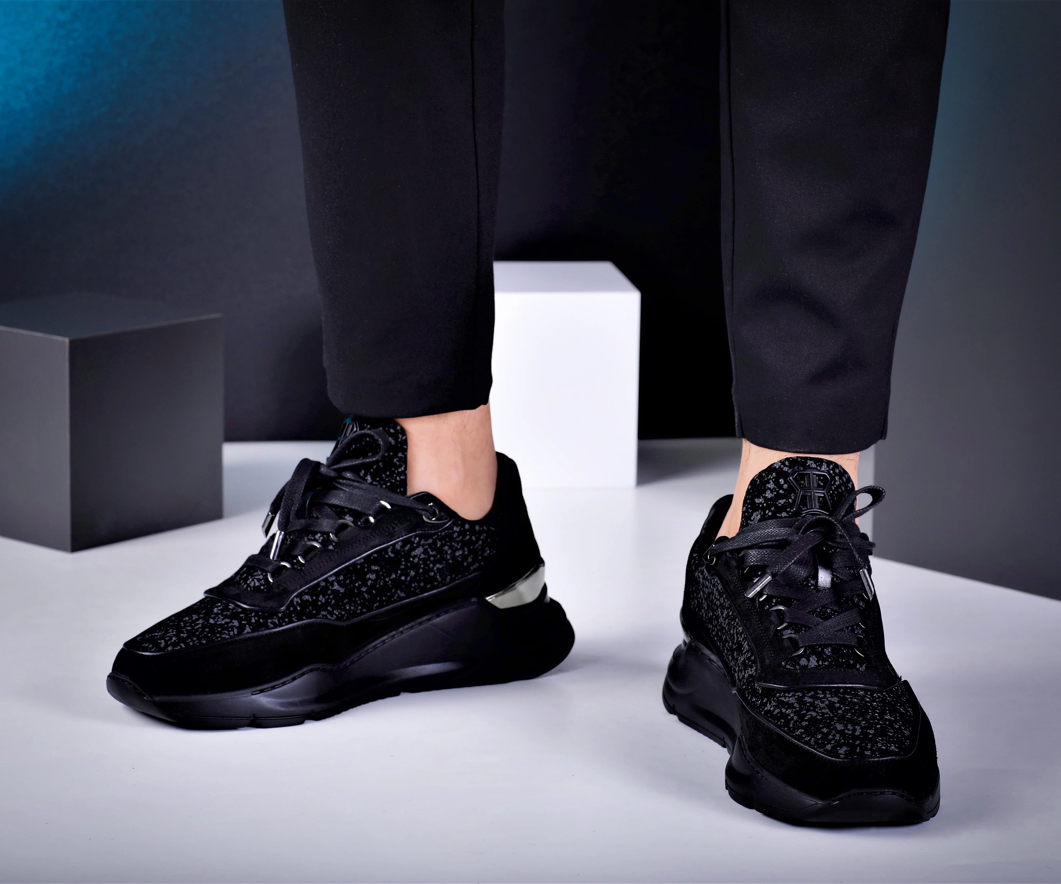 LOW-TOP BNJ HECTOR RUNNER BLACK GALAXY WAXED SUEDE - Image 5