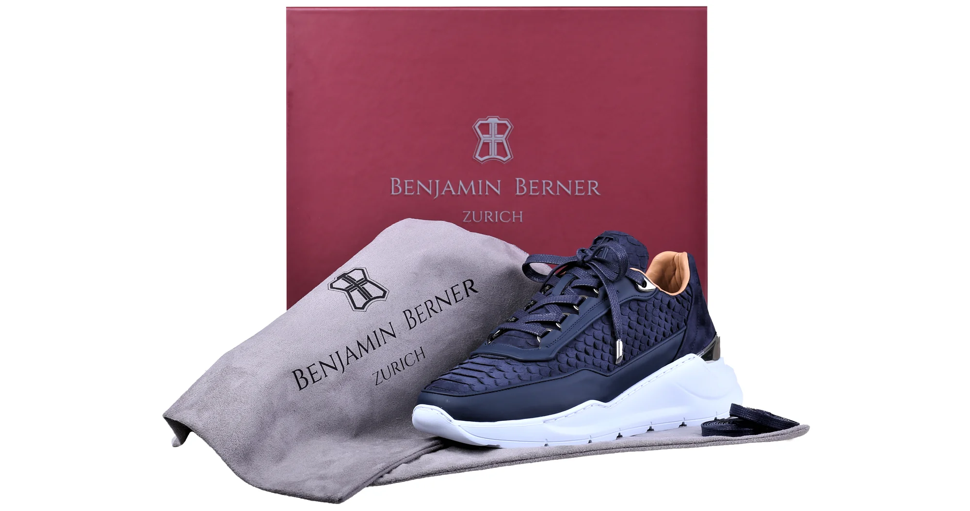 LOW-TOP BNJ HECTOR RUNNER  NAVY BLUE PYTHON CUT -MATT NAPPA - Image 4