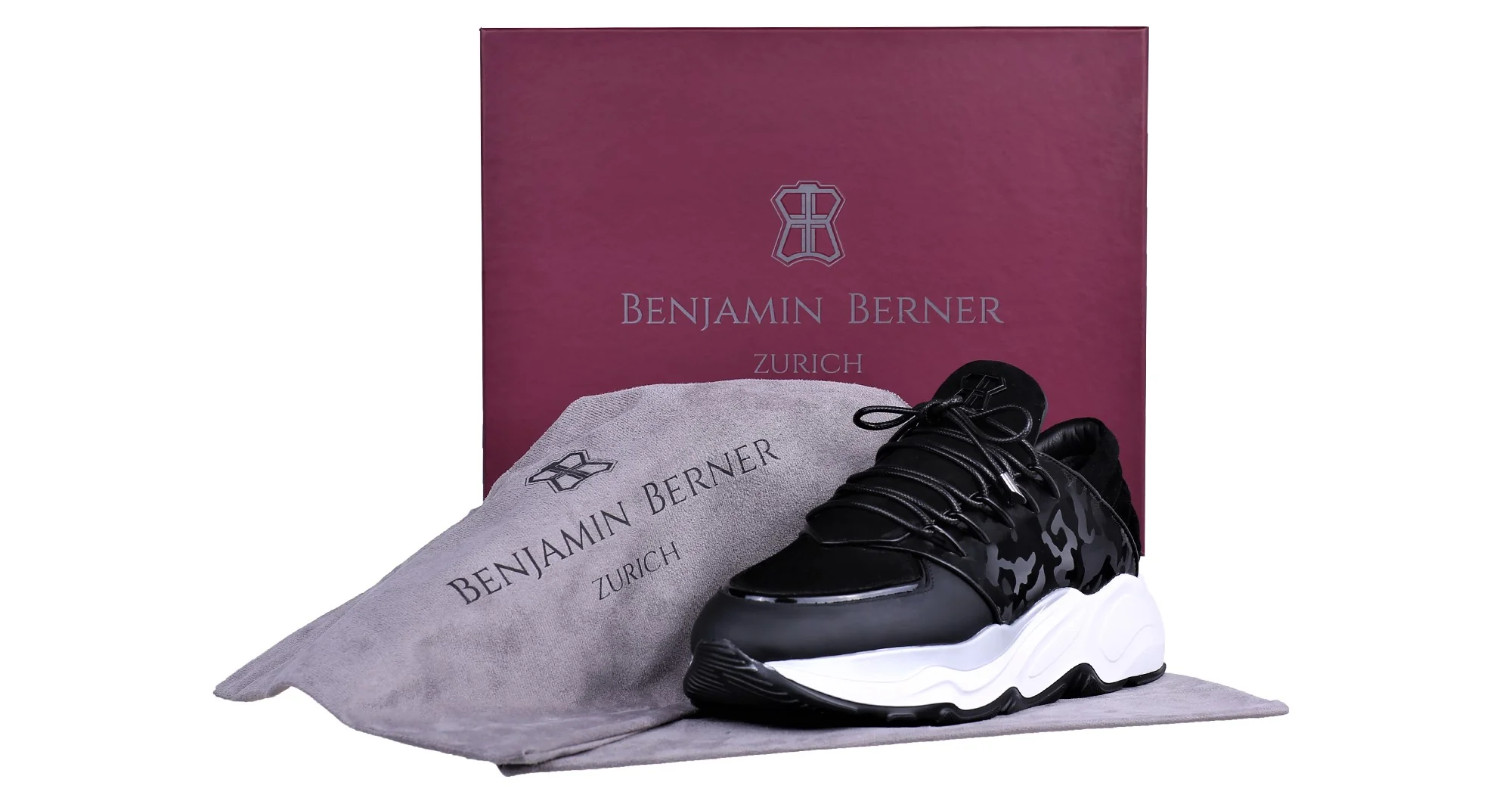 LOW-TOP BNJ PHOENIX RUNNER BLACK REFLECTIVE CAMOUFLAGE-MATT NAPPA - Image 4