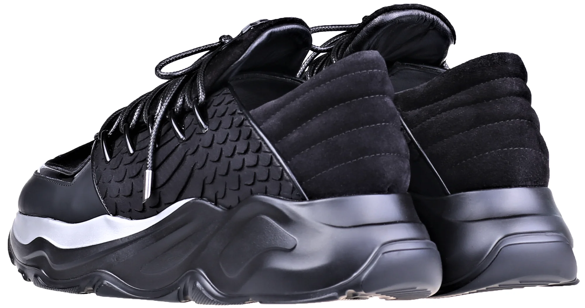 LOW-TOP BNJ PHOENIX RUNNER BLACK PYTHON CUT-MATT NAPPA - Image 3