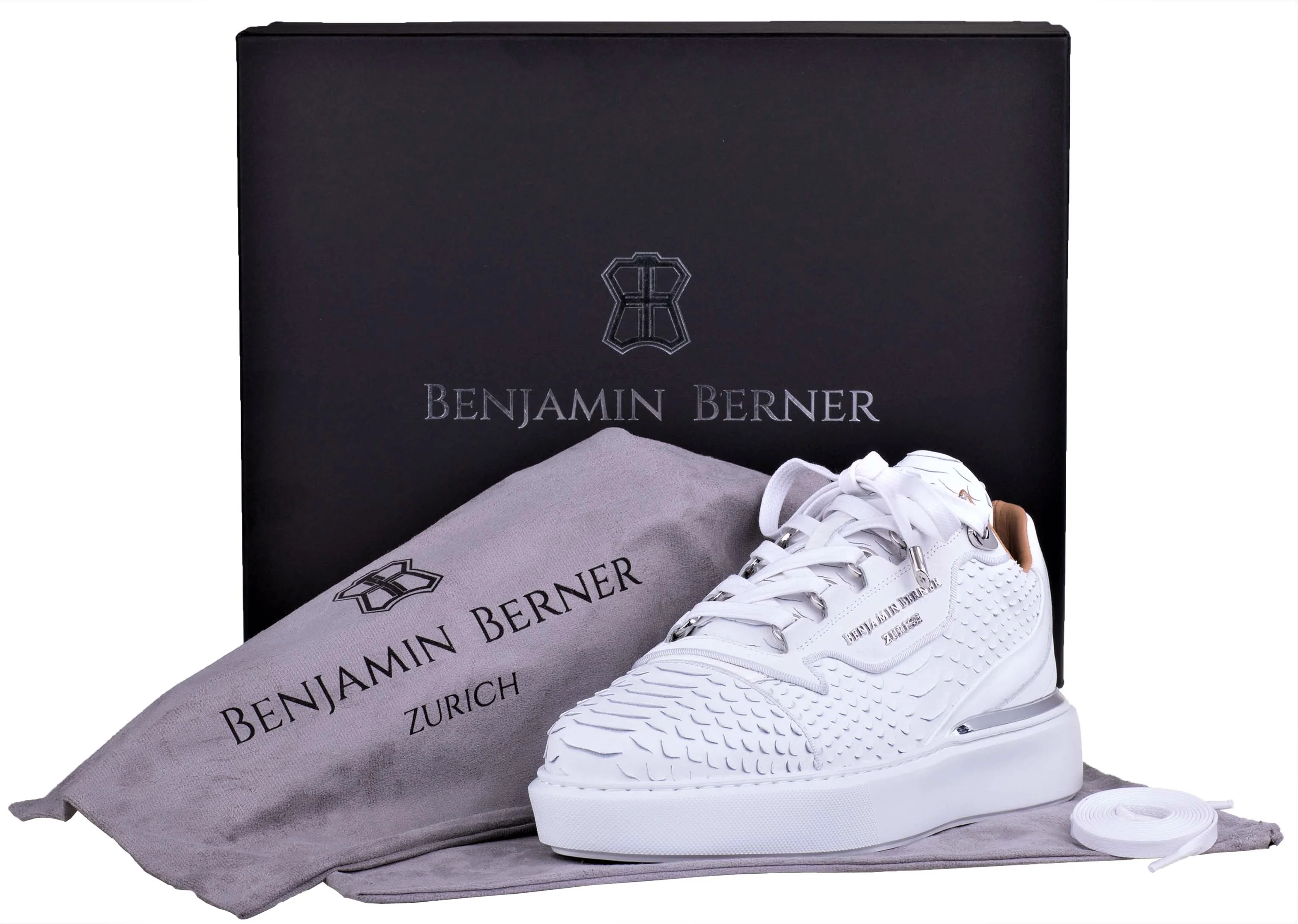 Women's Low-Top BNJ RAPHAEL ALL WHITE PYTHON CUT - Image 4