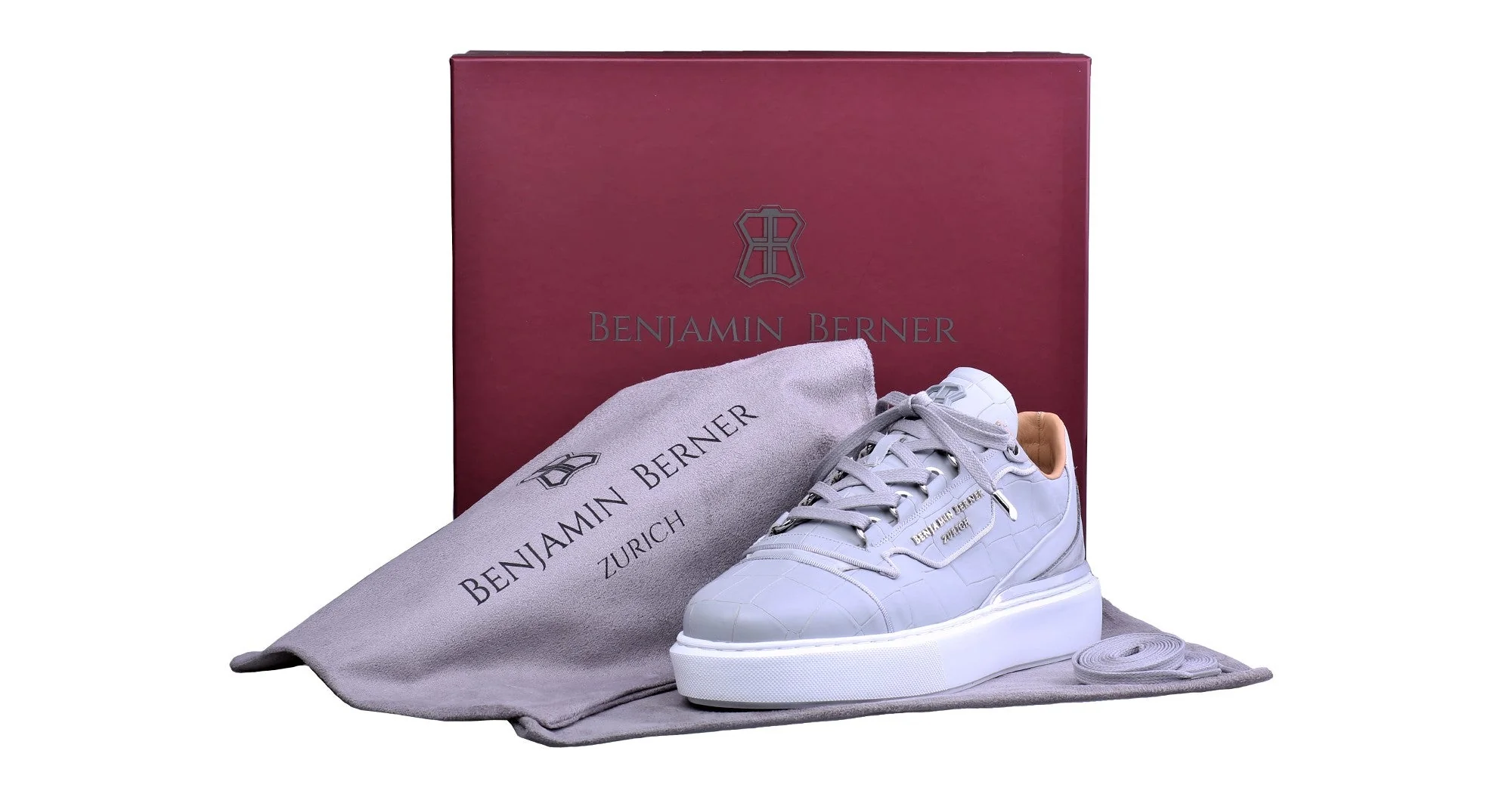 WOMEN'S LOW-TOP BNJ RAPHAEL ICE GREY MATT CROCODILE - Image 4